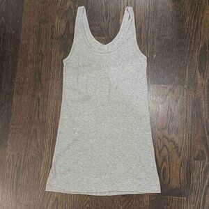 NWT Vince Womens Ribbed Sleeveless Scoop Neck Tank Top Gray Size L